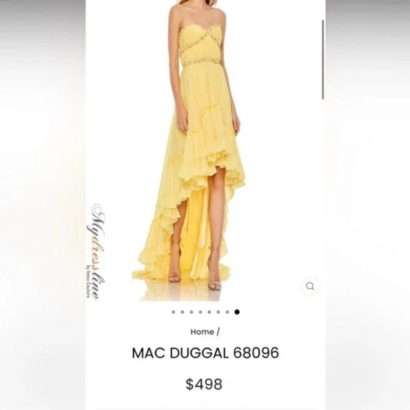 Mac Duggal Strapless Sunshine Gown - Picture 2 of 9